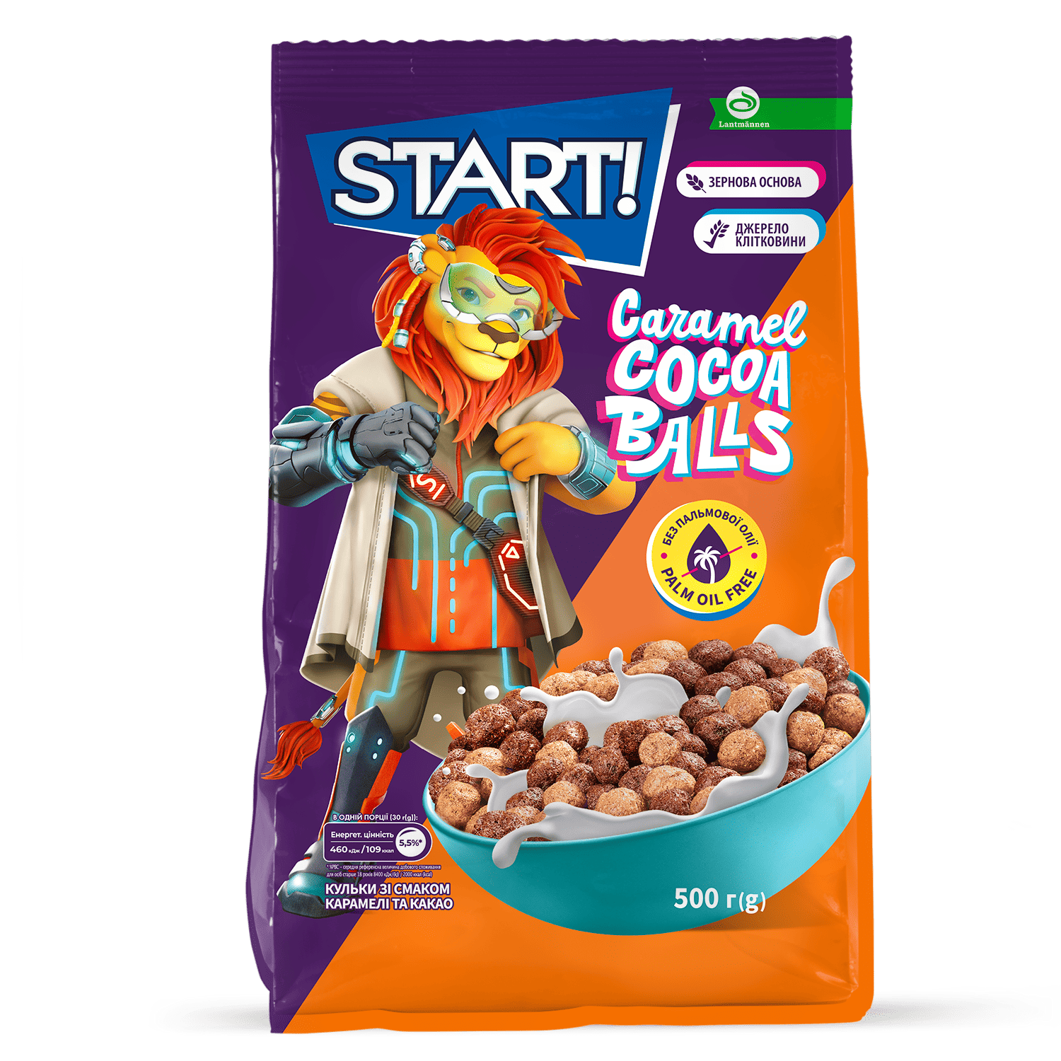 Кульки з какао та карамеллю START сухі сніданки 500 г